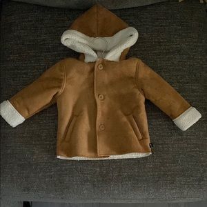 Cozy Tan Kids Jacket with White Lining
